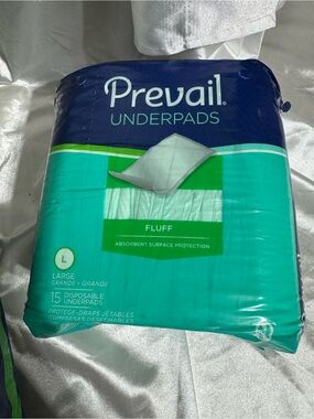Three (3) Pkgs —Prevail Fluff Underpads Large  - 15 Count